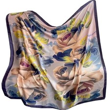 Large Square Scarf 43" Silk Scarf Fashion Scarves Silk Feeling Hair Wrapping ...