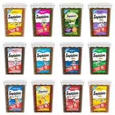 TEMPTATIONS Classic Cat Treats - Crunchy and Soft, 16 Oz. Tub (Select Flavor)