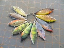 Rare Tom Mann Lures Salesman Sample Ring - 10 Lures