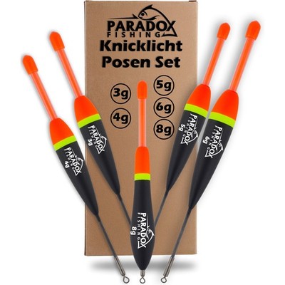 Paradox Fishing Posen Set 5 Stück 3g/4g/5g/6g/8g Knicklichtposen Set Pose