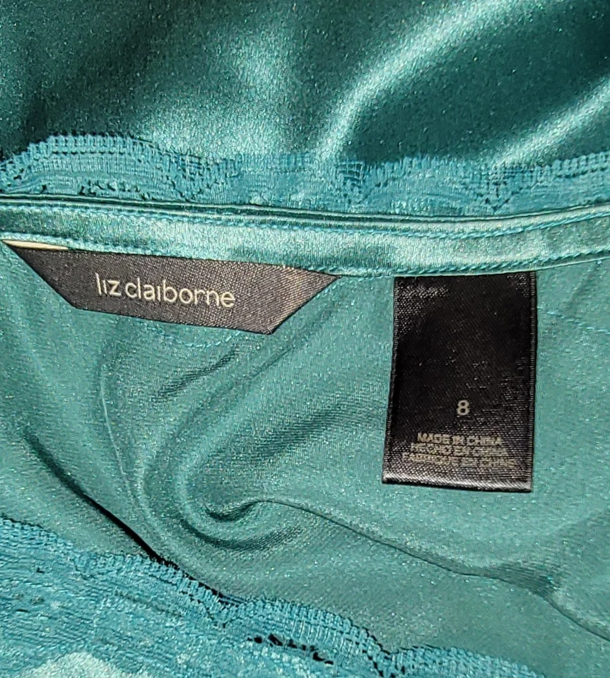 NWT Y2k Womens Green Silk Lace Trim Whimsigoth Witchy Grunge Cami Tank Sz 8 - Image 4 of 4