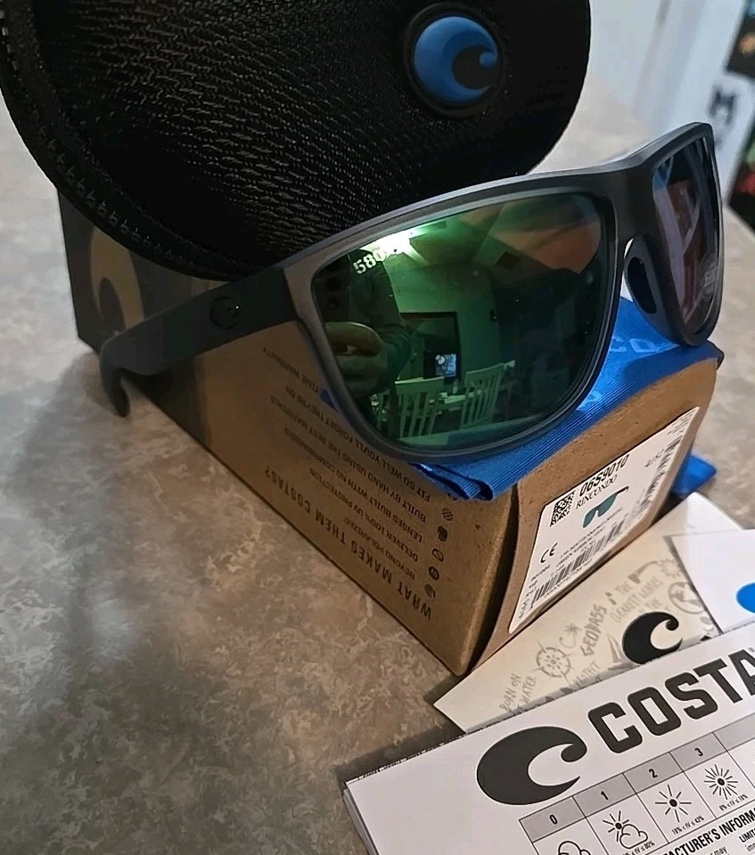 🔥 Espejo COSTA DEL MAR 06S9010-04 Rincondo Mate Humo/Verde POLARIZADO 580G NUEVO Foto 3 de 4