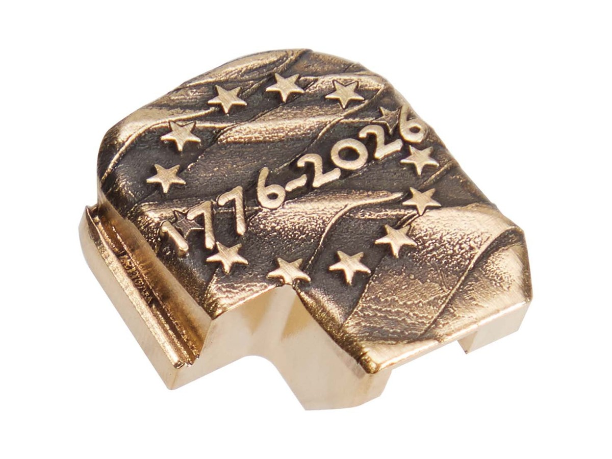 Brass Slide Back Plate for Sig P365 Models, 3D Engraved 1776