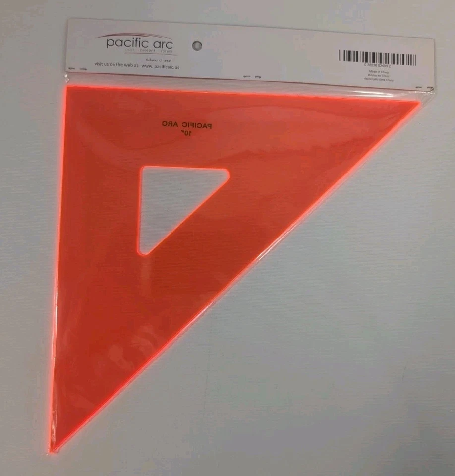 Pacific Arc Drafting Triangle, 10-in, 45/90 degrees, Fluorescent Orange - Image 2 of 2
