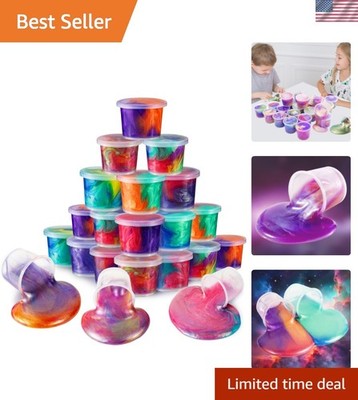 Galaxy Slime Putty 24pack Toy Party Favors for Girl, Non-Sticky, Stress Relie...