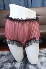  A288 2XL/ElasticW.24-42" Vintage Style Brown Nylon Full Brief Panties Underwear