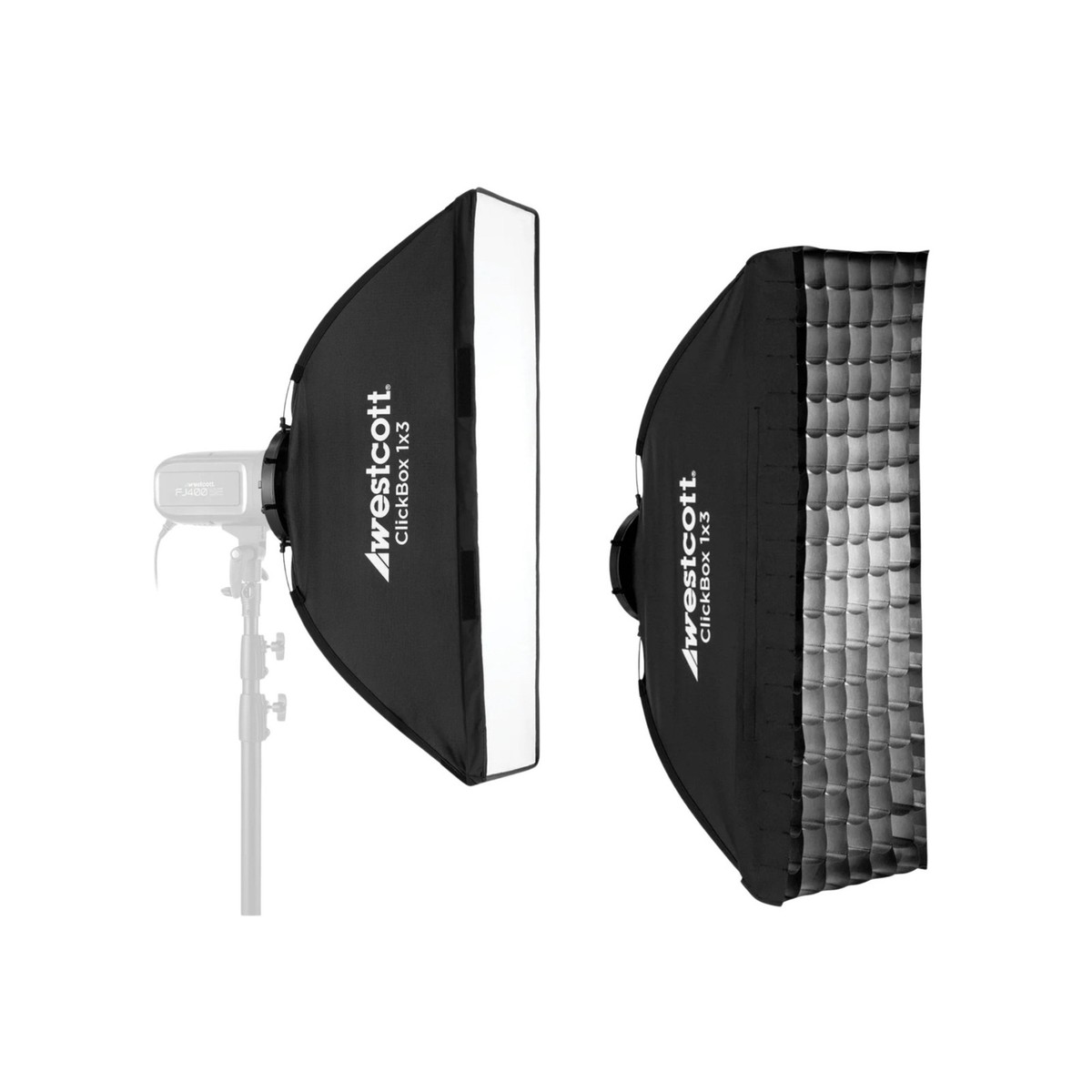 Westcott 1x3 ClickBox Softbox With Bowens Mount – Soft Lighting For Portrait & Product Photos