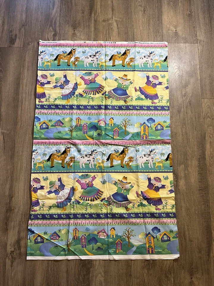 Avlyn Fabric Nancy Smith and Lynda Milligan, Horse Cat Cow Lady, 1 Yard 56”x45” - Image 4 of 4