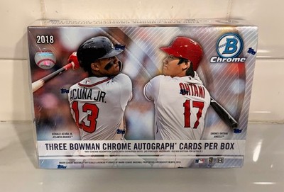 2018 Bowman Chrome Baseball HTA Factory Sealed Hobby Box 3 Autos