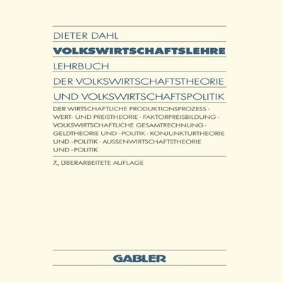 Volkswirtschaftslehre Lehrbuch der Volkswirtschaftstheorie und Vo