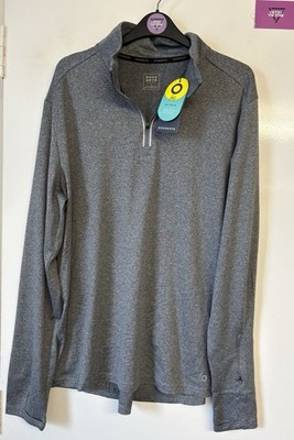 M&S Good Move Herren Grau 1/4 Zip Lauf Pullover Polyester Sweatshirt Oberteil Gr. L
