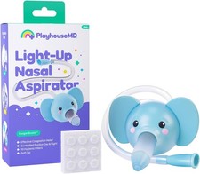 Booger Buddy Nasal Aspirator, Elephant - with LED Light for Babies  Toddlers