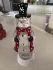 Cracker Barrel Snowman Just Chillin Color Changing LED Lights 11" Tested Glitter — photo 2