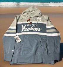 MITCHELL  NESS AUTHENTIC NEW YORK YANKEES XL 110 RETAIL HEAD COACH HOODIE GRAY