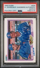 1990 Fleer #639 Ryne Sandberg Howard Johnson Autographed Signed PSA Auto HOF