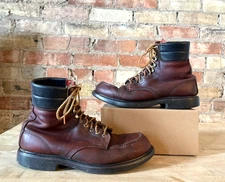 VTG Red Wing Brown Leather Moc Toe Work Boots - Size 10EE