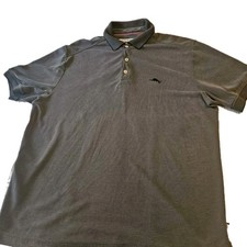 Tommy Bahama Shirt Mens Large Gray island zone short sleeve golf polo