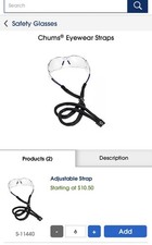 Chums Adjustable Eyewear Strap Holder/Lanyard Black S-11440 Men Sunglasses Theme