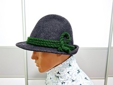 dark grey Authentic Tyrolean / Alpine Wool Felt Hat Bavarian Trachten