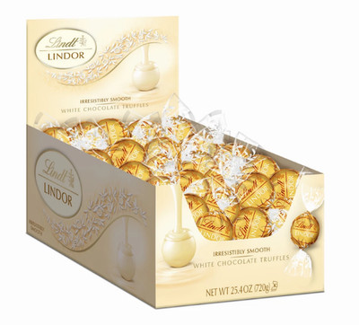 Lindt LINDOR White Chocolate Truffles Kosher 60 Count Box 25.4 Ounce