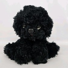 Russ Berrie Plush Muffin 8  Black Maltese Bichon Frise Puppy Dog 24555