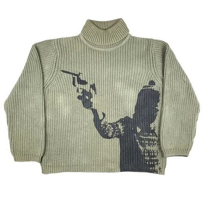 Men's Vintage Knit Sweaters Oversized Sweater Print Chic Aesthetics Fall/Winter