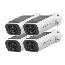 ARCCTV 4MP Solar Security Camera 4-Pack Color Night,100%Wireless & Weatherproof