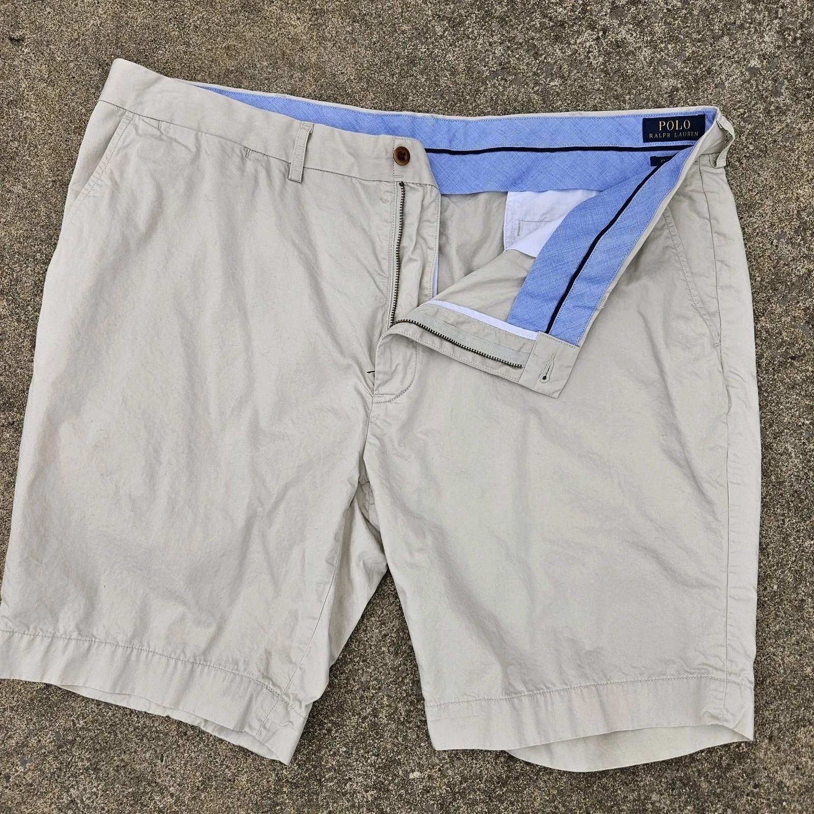 Polo Ralph Lauren Classic Fit Short Mens Khaki Cotton Chino Sz 42 Casual Preppy