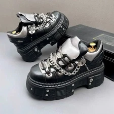 Niche Pink Men's Autumn Small Punk Style Personality Heightening Platform Shoes