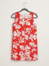 Milly Minis Girls Hibiscus Faille Angl Shift Dress NWT 12 Coral Red Floral 220
