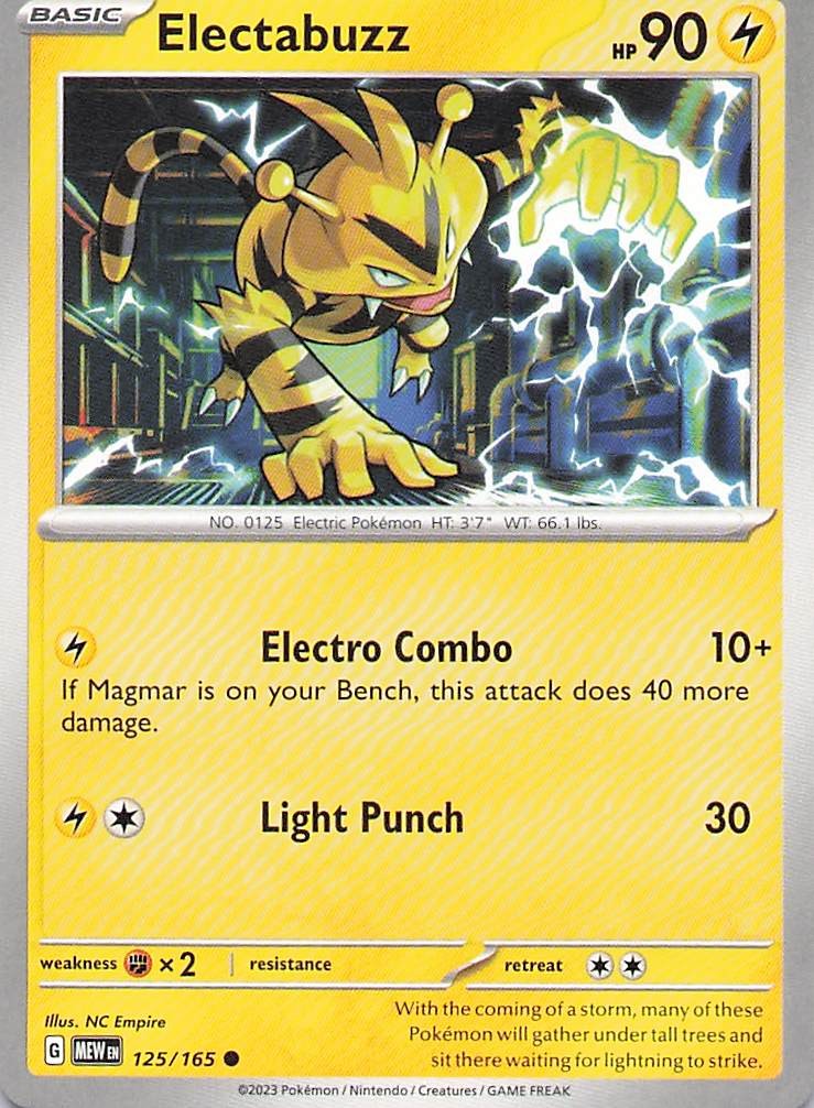 Pokemon Card - Electabuzz - (125/165 - 151)