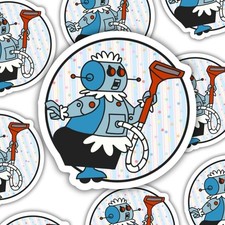 Rosie  sticker, vinyl, cartoon, old cartoon, Jetsons, maid, robot