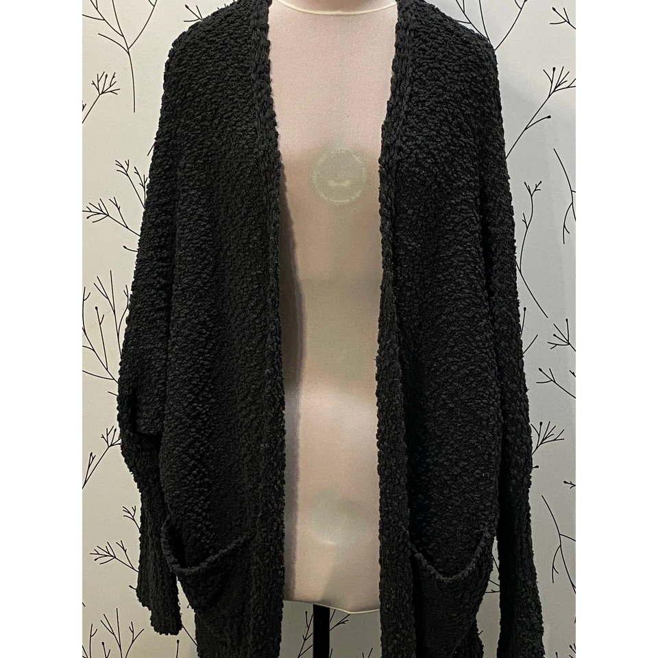 UMGEE Charcoal Open Front Popcorn Cardigan Longline Pockets Super Soft XLARGE - Image 3 of 4