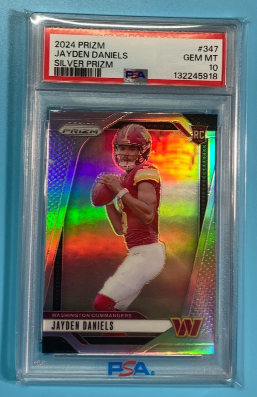 Jayden Daniels - PSA 10 - 2024 Prizm Rookie RC True Silver #347 - Commanders