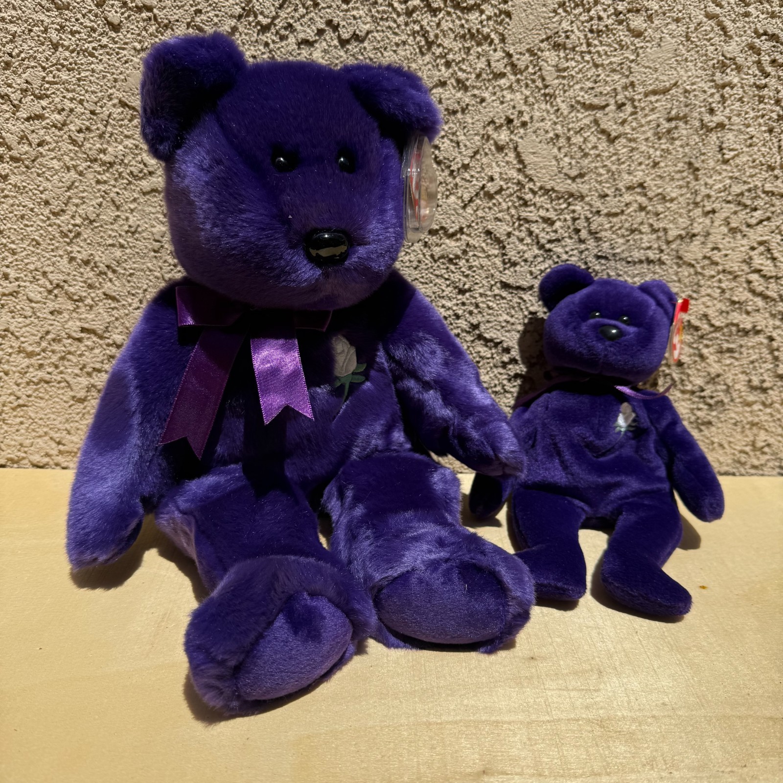 ** Ty Beanie Baby + Buddy * Princess Diana Purple Bear * Brand New with Tags **