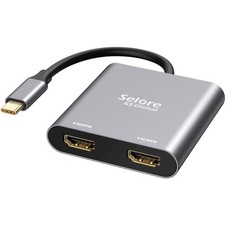 USB C to Dual HDMI Adapter 4K 60hz, Type C to HDMI Converter for MacBook Pro...