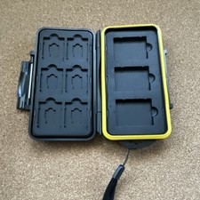 Hard Case for 8-11 SD  MicroSD Memory Cards, Universal, Black with Yellow Trim