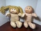 VTG 1983 Cabbage Patch Kid Girl & Boy Doll 15" Tall Blue Eyes Rosy Cheeks