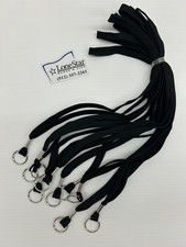1000 Bulk Black Lanyards 1/2" Polyester Neck Strap Key Ring Split Ring ID Badge