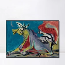 Framed Canvas Giclee Print Art Horse by Jackson Pollock Home Office Decorations