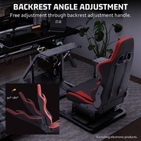 Hottoby Racing Simulator Cockpit With Red Seat Compatible Fits Logitech G920 G29