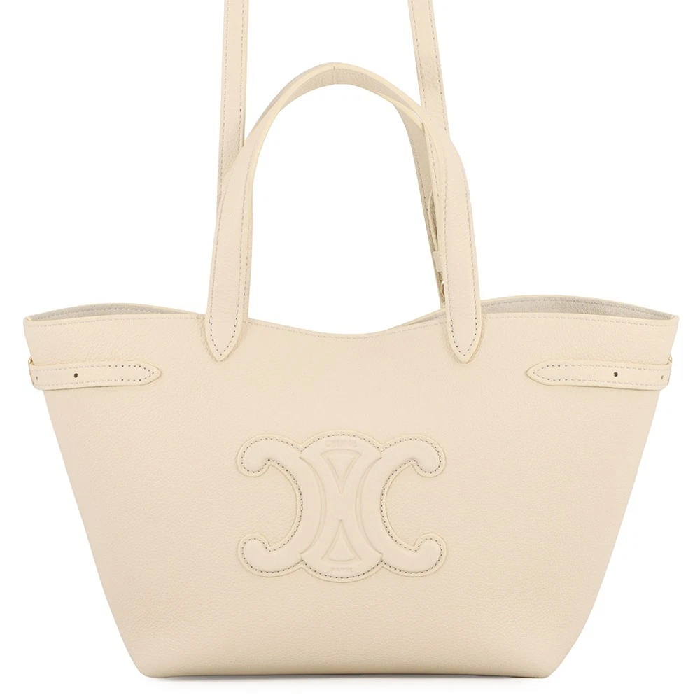 Celine — CELINE Cabas Anais Cuil Triomphe Size Mini Calf Leather Cream 121743ENY.01CR
