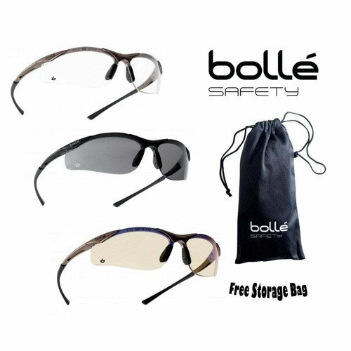 BOLLE CONTOUR Safety Glasses Clear Smoke ESP Lens AntiFog AntiScratch