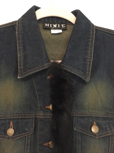 Mixit Women’s Denim Vest Collared Sleeveless Pockets Button Vintage  Size S - Bild 3 von 7