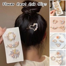 4pcs/set Fashion Exqusite Flower Heart Hair Clips Hairpins Women Party Headwear.