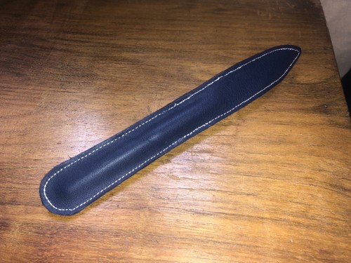 Blue leather handmade luxury fountain pen pencil case pouch Mont Blanc Kaweco - Picture 4 of 4