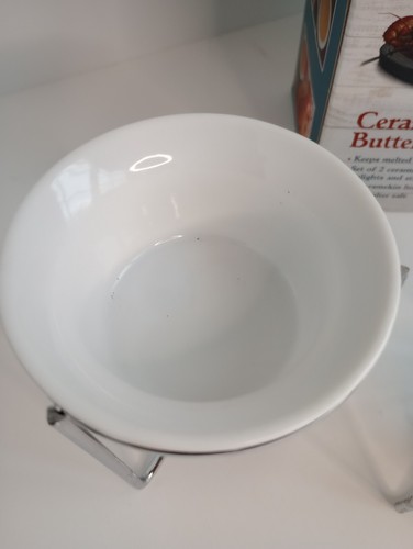MAINE MAN Ceramic Butter Warmer Set Fondue Warmers Set of 2 lightly used - Picture 9 of 10