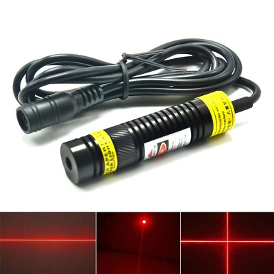 Red Dot Line Cross 650nm 100mW Focusable Lens Laser Diode Module Industrial/Lab