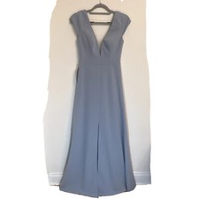 Azazie Trudy Dusty Blue Bridesmaid Floor Length Dress Size A4 NWT