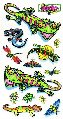 Sticker Pack - Neon Gecko 1990s Retro Helmet GLOWS Blacklight Decal Set #37037